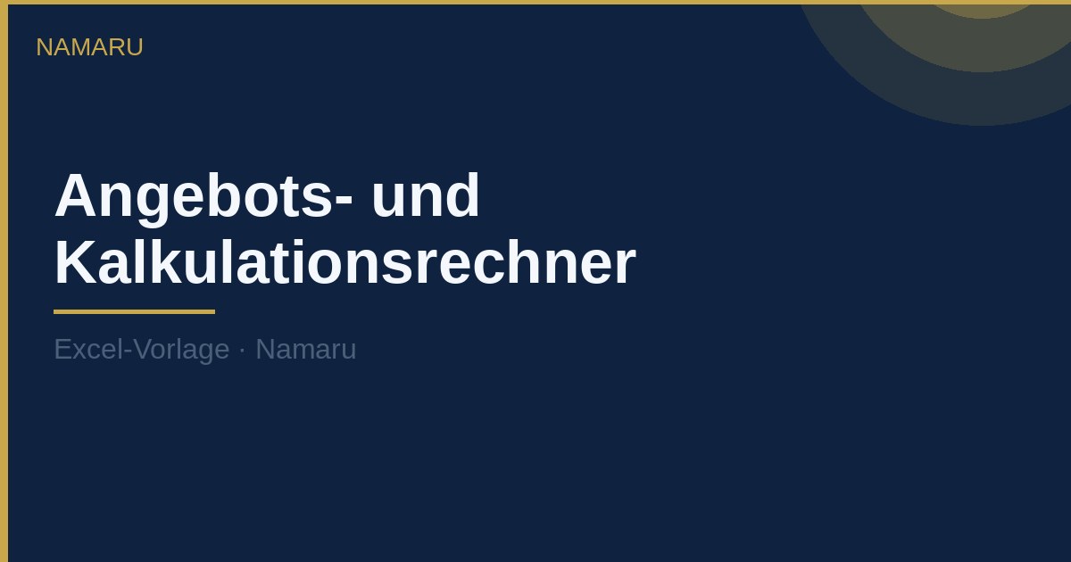 Cover: Angebots- und Kalkulationsrechner